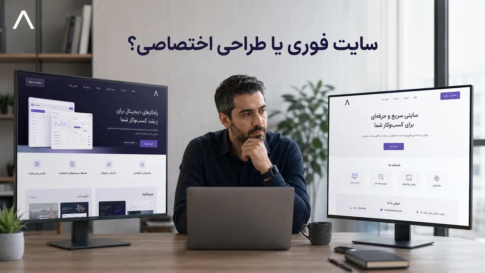 سایت فوری یا طراحی اختصاصی؟ — مقایسه دو مسیر طراحی سایت برای کسبوکار